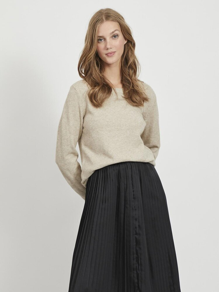 Beige trui met ronde hals Viril Vila 