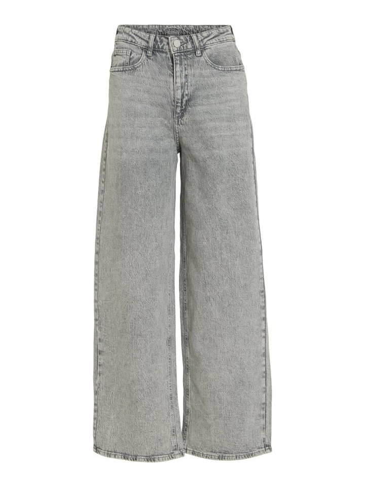 Grijze jeans met hoge taille wide fit Vifreya Vila