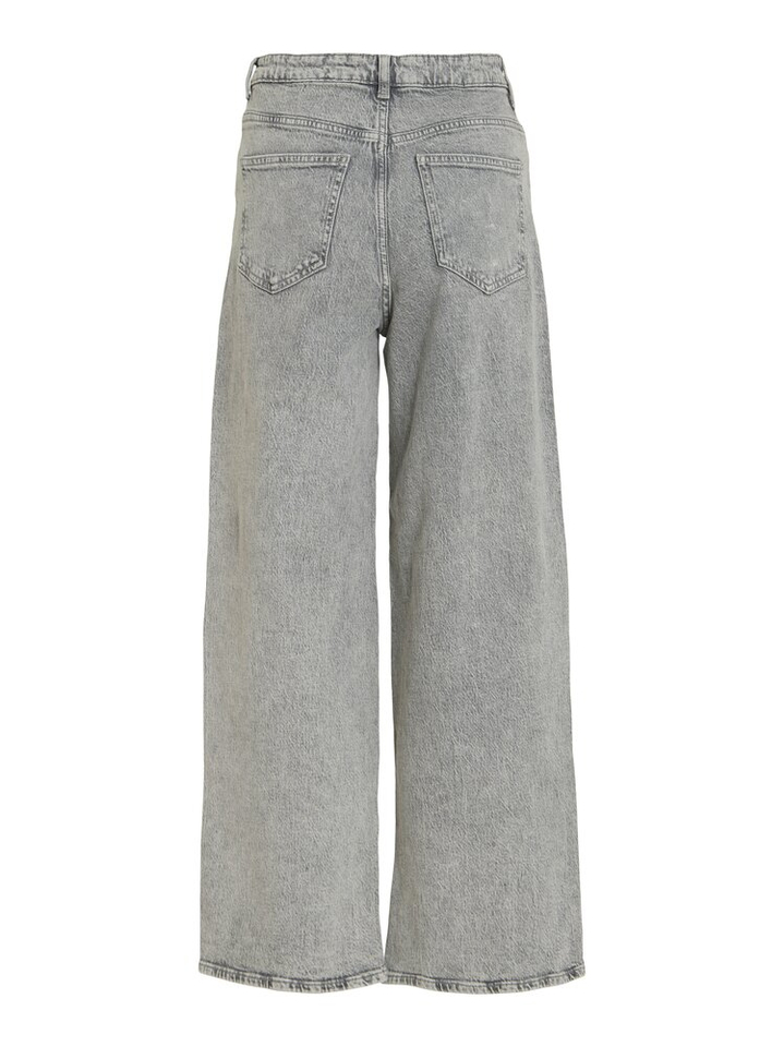 Grijze jeans met hoge taille wide fit Vifreya Vila