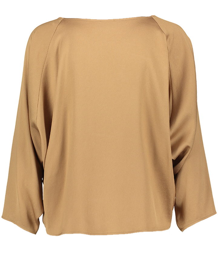 Beige blouse met sierlijke mouwen Nialini 