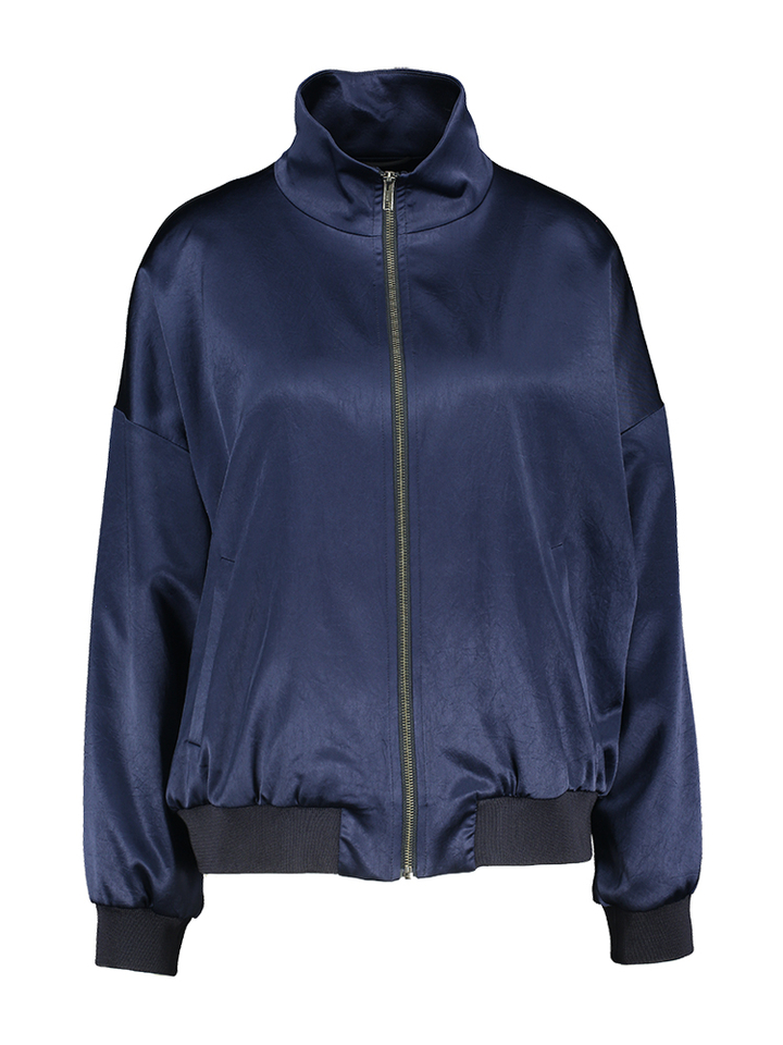 Donkerblauwe gilet met ritssluiting Eyam Drykorn