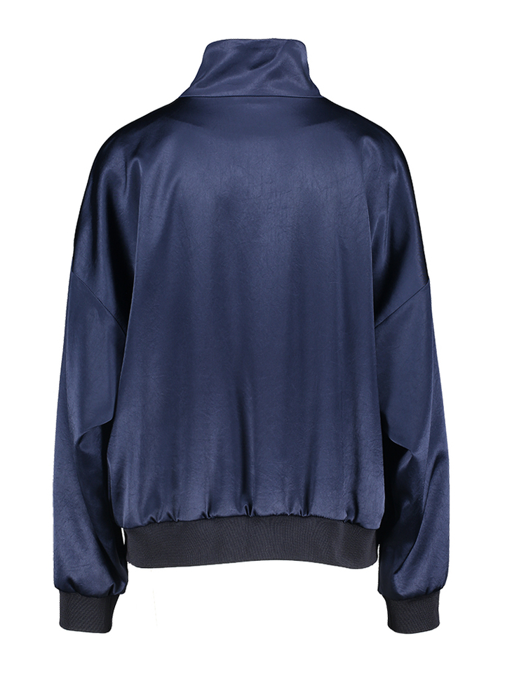 Donkerblauwe gilet met ritssluiting Eyam Drykorn
