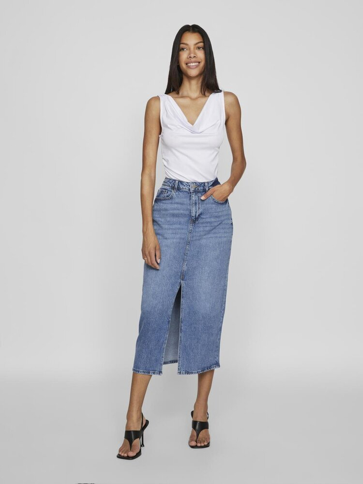 Medium Blue Denim jeansrok Vila