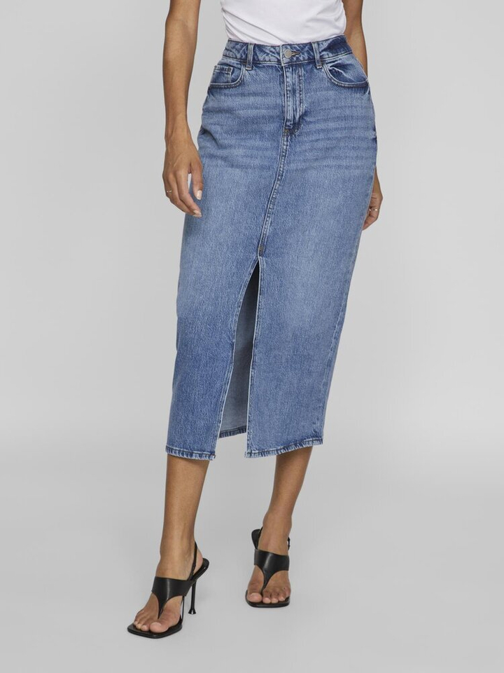 Medium Blue Denim jeansrok Vila