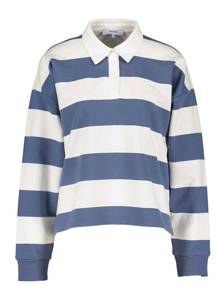 Blauwe ecru gestreepte sweater Estella Minus