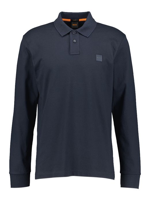 Donkerblauwe polo met lange mouwen Passerby Hugo Boss