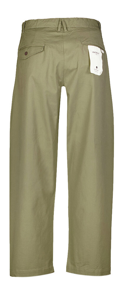 Kaki katoenen wijde straight broek Anerkjendt