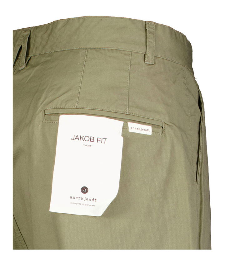 Kaki katoenen wijde straight broek Anerkjendt