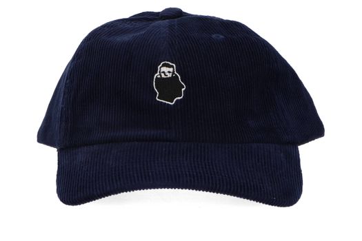 Donkerblauwe ribfluwelen pet NNSN