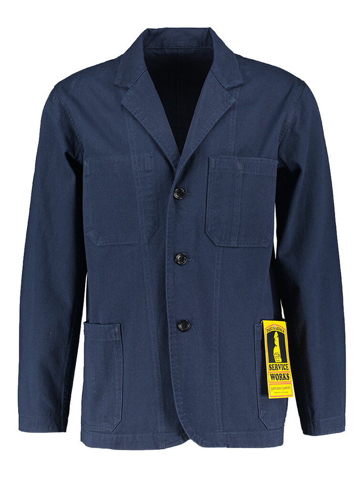 Donkerblauwe katoenen jacket met knopen Service Works