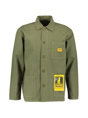 Donkergroene katoenen jacket met knopen Service Works