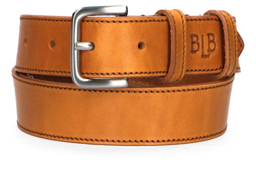 Camel kleurige lederen riem Gerard Blue Bay