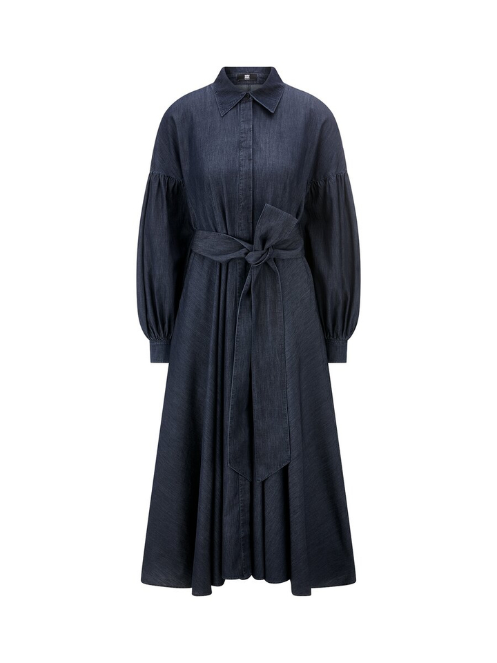Blauwe jeans jurk met riem detail Riani