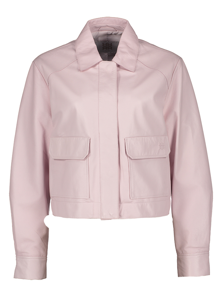 Roze lederen korte jas Riani 