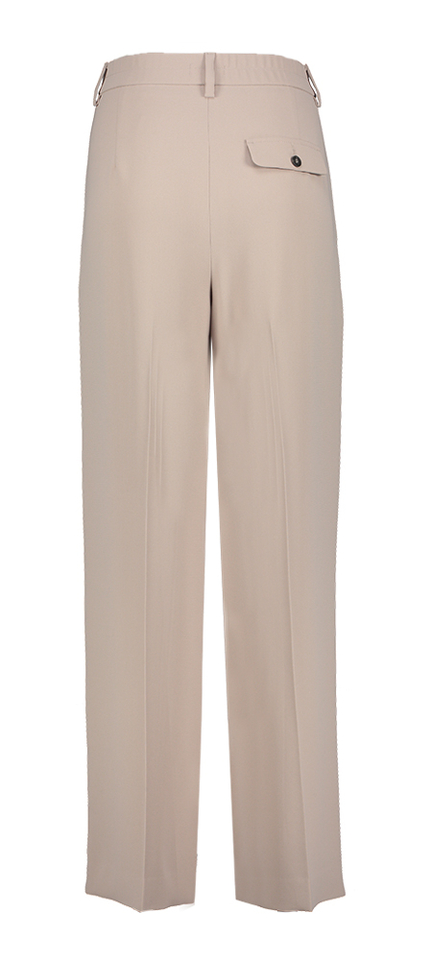Beige losvallende broek met bandplooi Riani