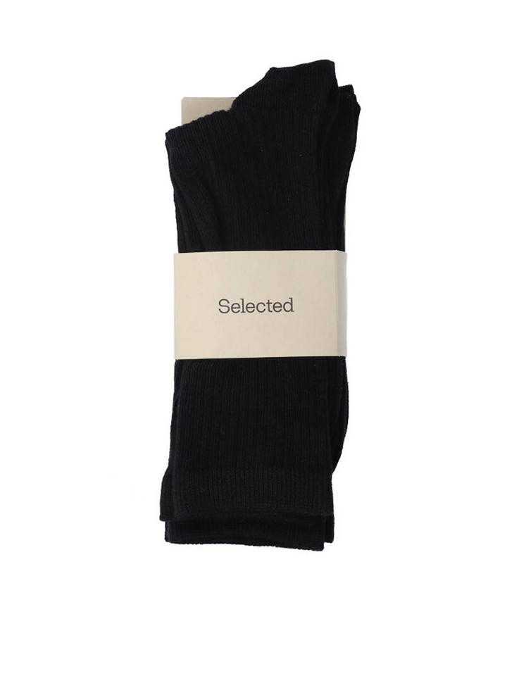 3-pack zwarte sokken Selected