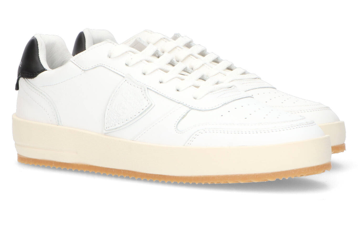 Witte sneakers met zwarte afwerking Philippe Model