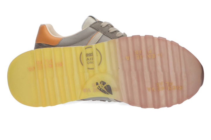 Lichtgrijze lage sneakers met oranje details Lander Premiata