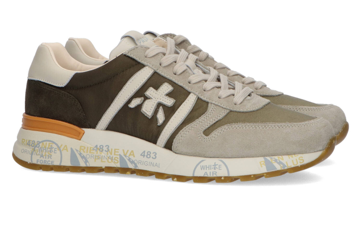 Kaki/beige lage sneakers Premiata
