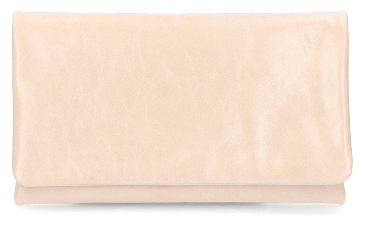 Zandkleurige glanzende clutch Abro