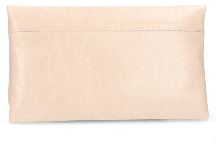 Zandkleurige glanzende clutch Abro