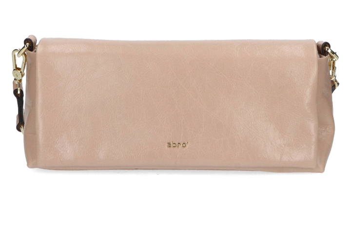 Zandkleurige handtas in lakleder Abro