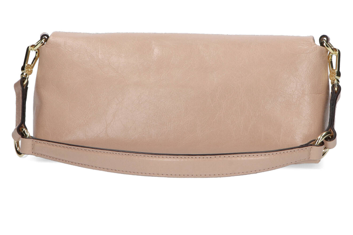 Zandkleurige handtas in lakleder Abro