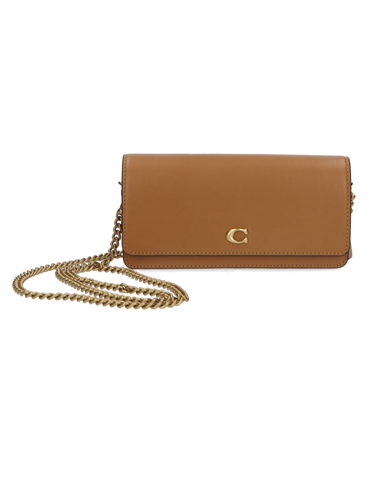 Honey brown lederen crossbody Coach