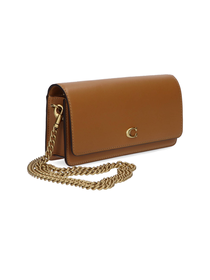 Honey brown lederen crossbody Coach