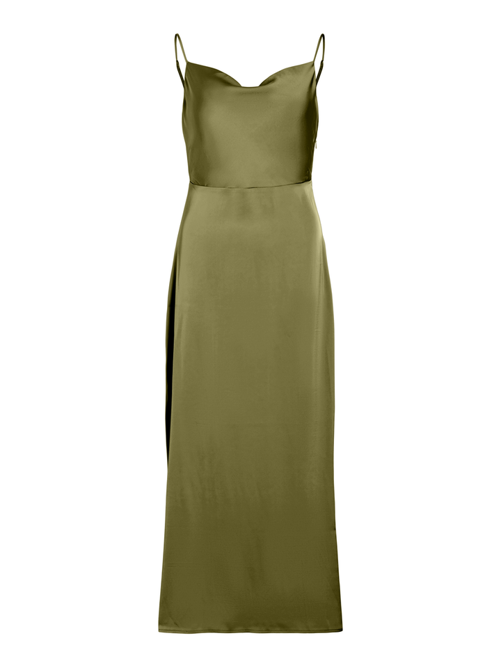 Kaki jurk in satijnlook Viravenna Vila