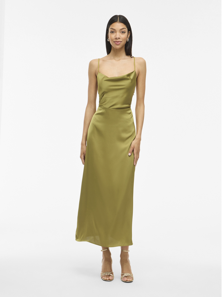 Kaki jurk in satijnlook Viravenna Vila