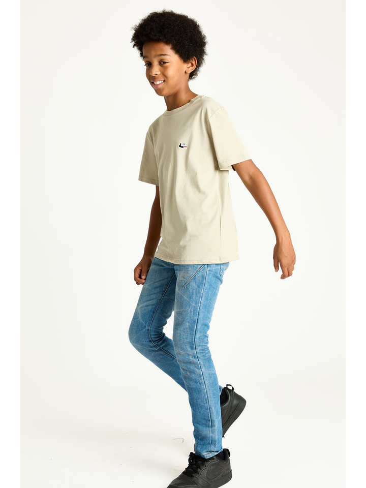 Stone beige katoenen t-shirt met ronde hals Polaroid Strom