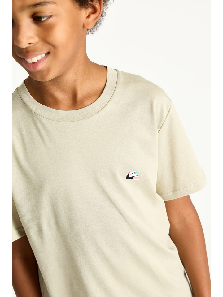 Stone beige katoenen t-shirt met ronde hals Polaroid Strom