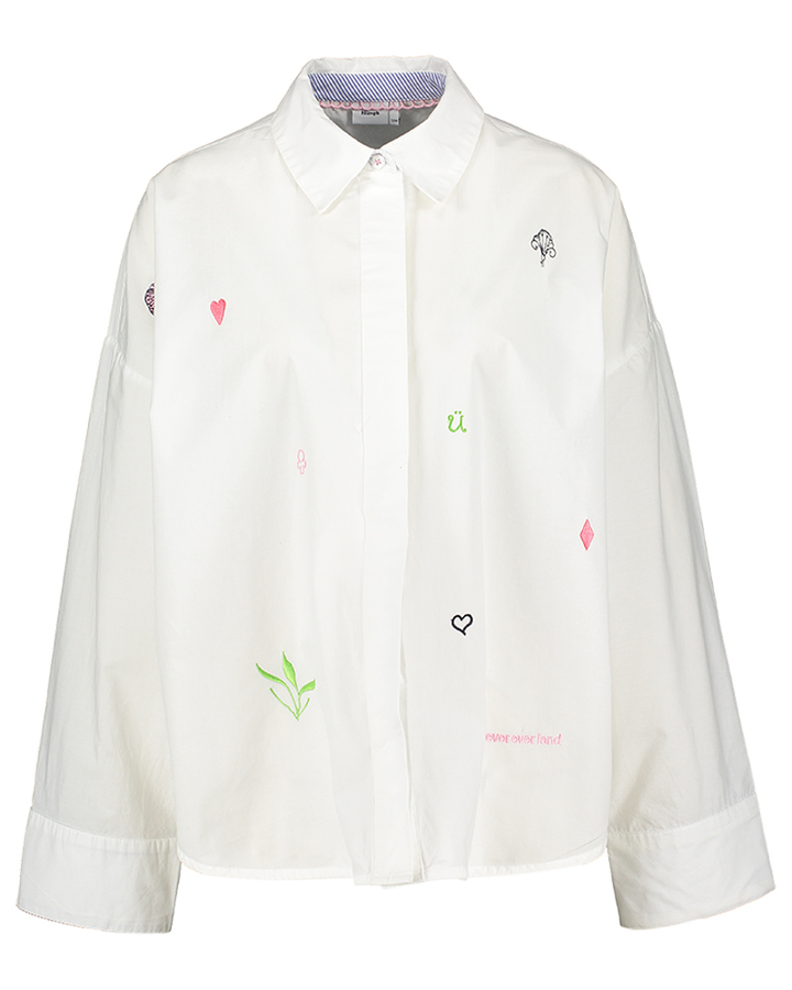 Witte bloes met verschillende symbolen Nujuna Numphs 