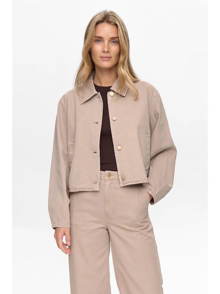 Beige jeansjas Numariam Jacket Numph