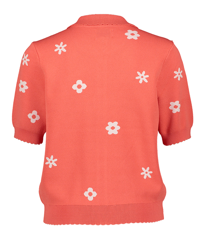 Rode trui met polokraag en print Numargitta Numph