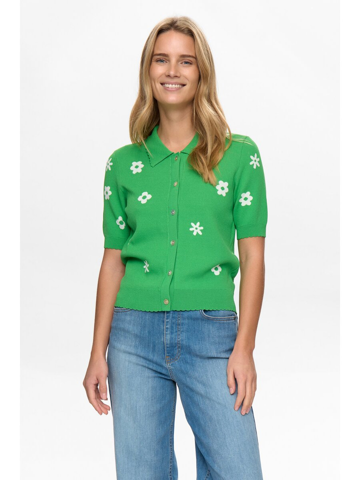 Groene trui met polokraag en print Numargitta Numph 