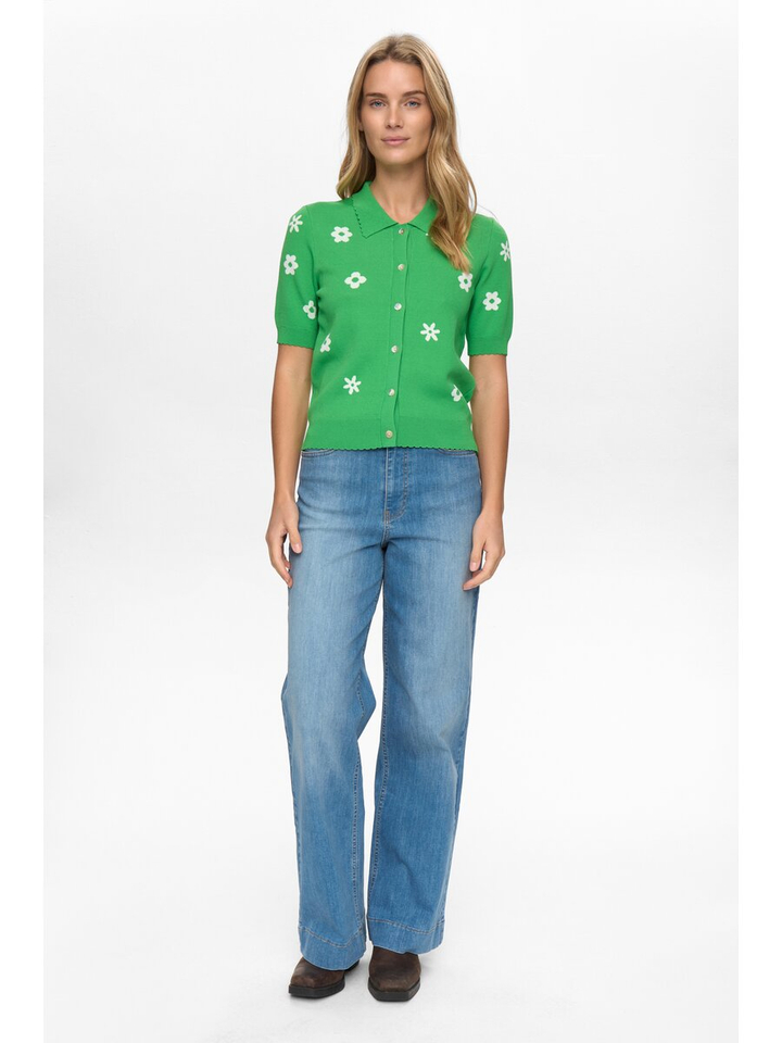 Groene trui met polokraag en print Numargitta Numph 