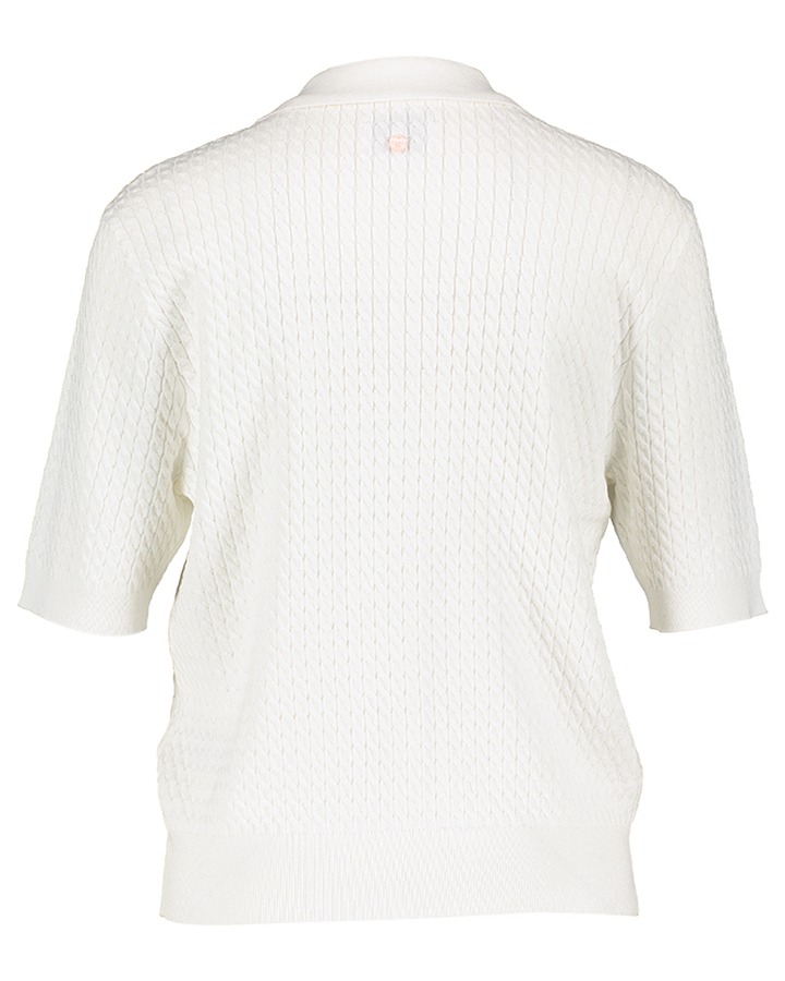 Witte gebreide kabel polo Nualette Numph