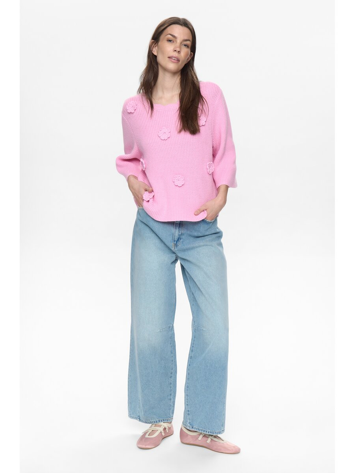 Roze trui met bloem detail Numarsie Numph 