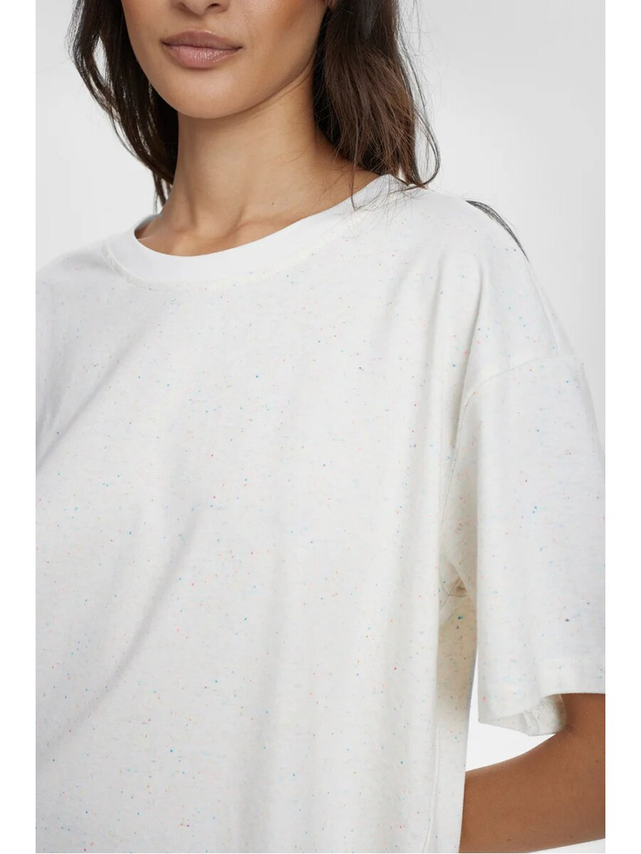 Witte gespikkelde t-shirt Nuhubana Numph