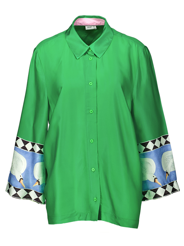 Groene blouse met print Nuadelina Numph 