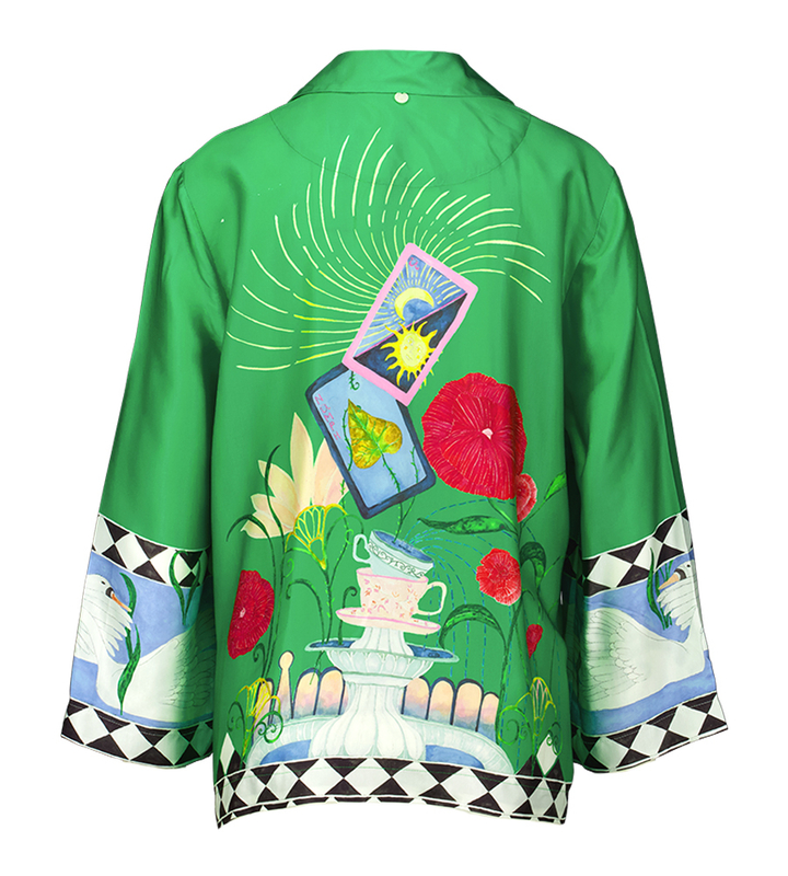 Groene blouse met print Nuadelina Numph 