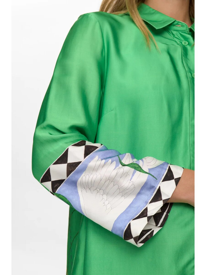 Groene blouse met print Nuadelina Numph 