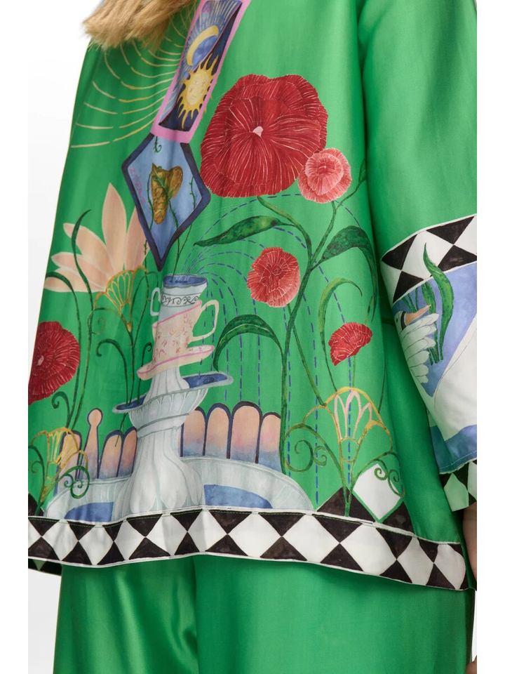 Groene blouse met print Nuadelina Numph 