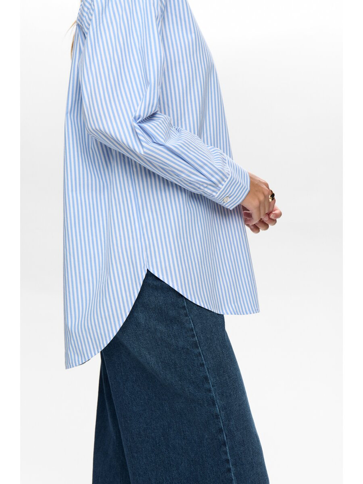 Blauwe gestreepte bloes Nuhaily Numph