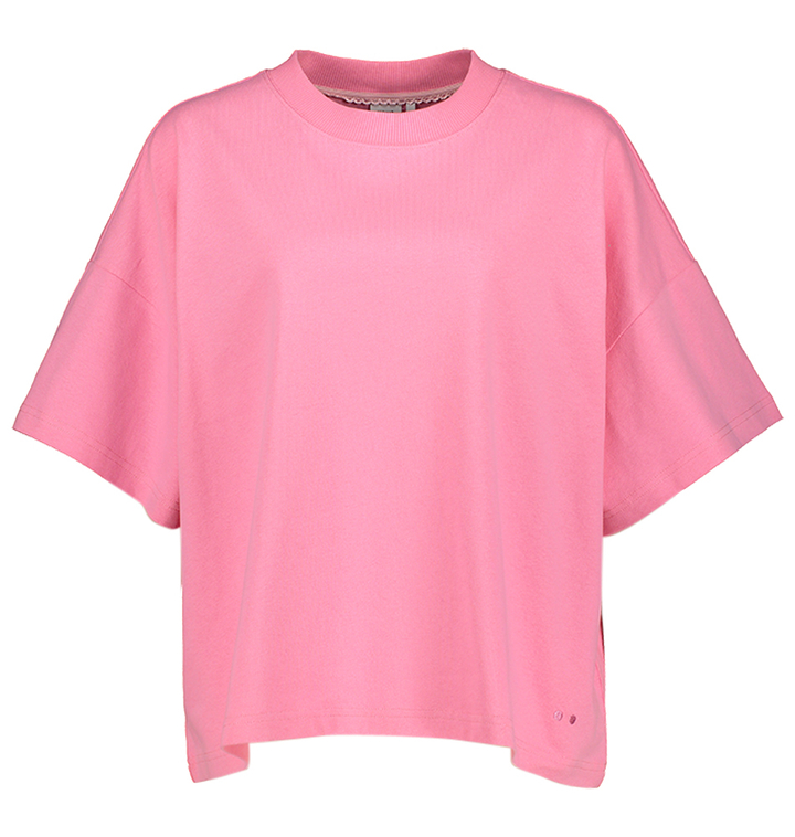 Roze oversized katoenen t-shirt Numph