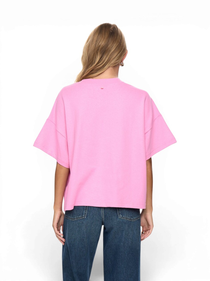 Roze oversized katoenen t-shirt Numph