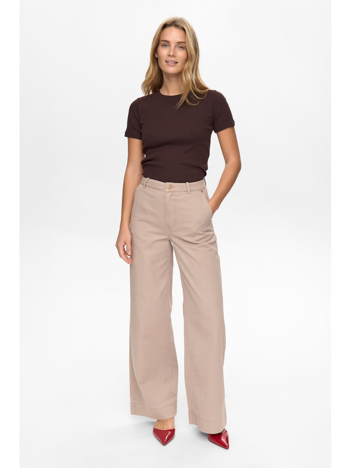 Beige loose fit broek Numariam Numph