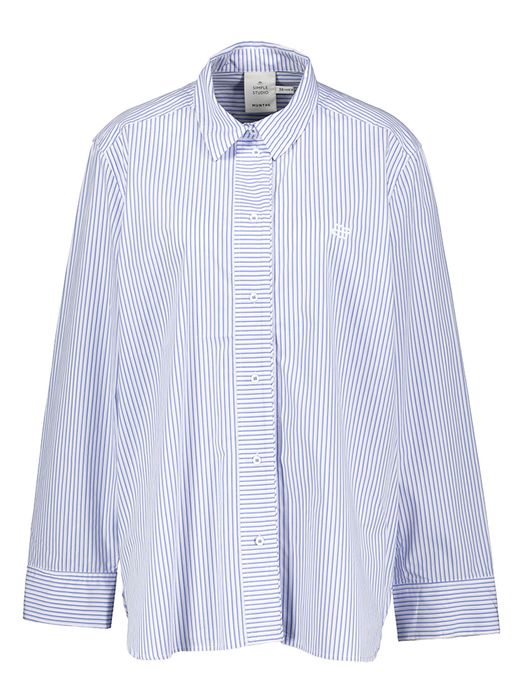 Witte bloes met blauwe streep Callima Munthe